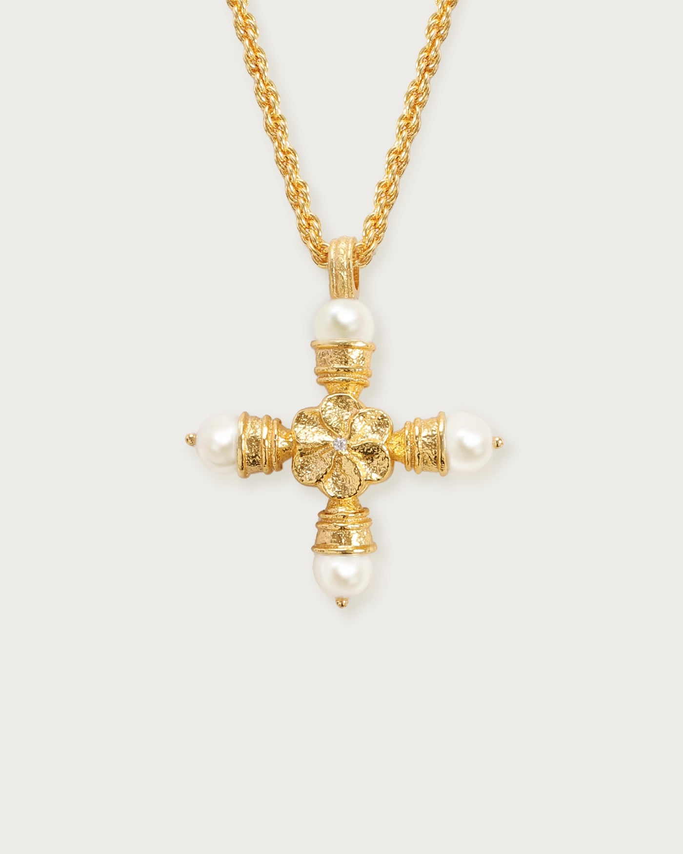 Florence Pearl Cross Necklace