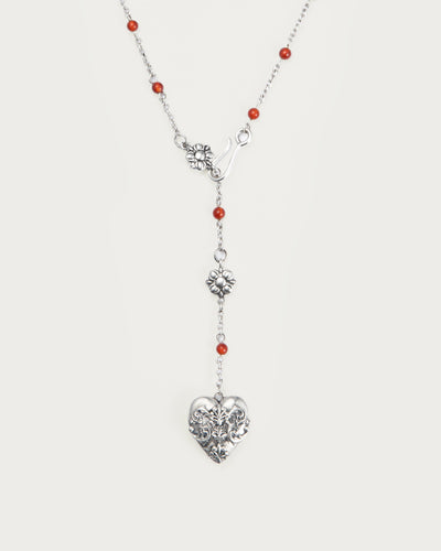 Carnelian Veil Lariat Necklace