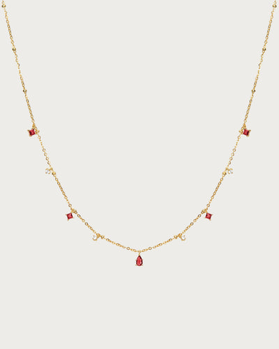 Elysee Necklace in Garnet Red