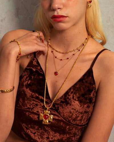 Carnelian Stone Heart Necklace