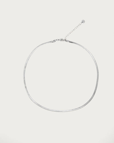 3mm Herringbone Chain Necklace in Silver