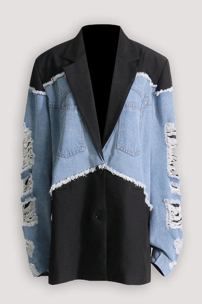 Brenna  Denim Patchwork Coat