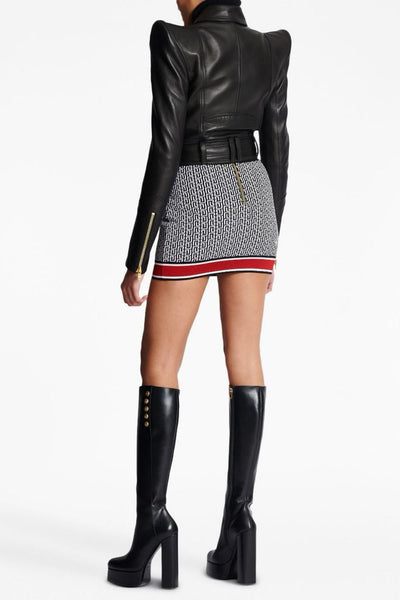 Izaiah Cropped Leather Jacket