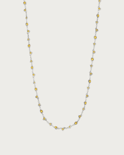 Lemon Crystal Long Chain in Silver