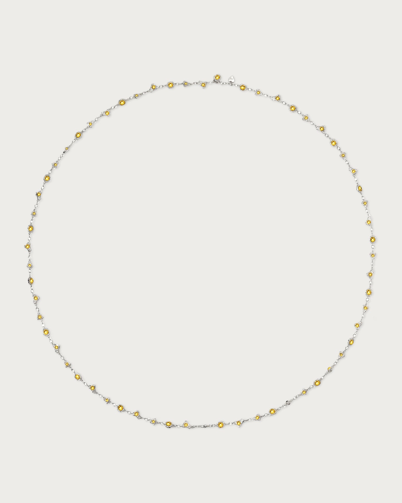 Lemon Crystal Long Chain in Silver