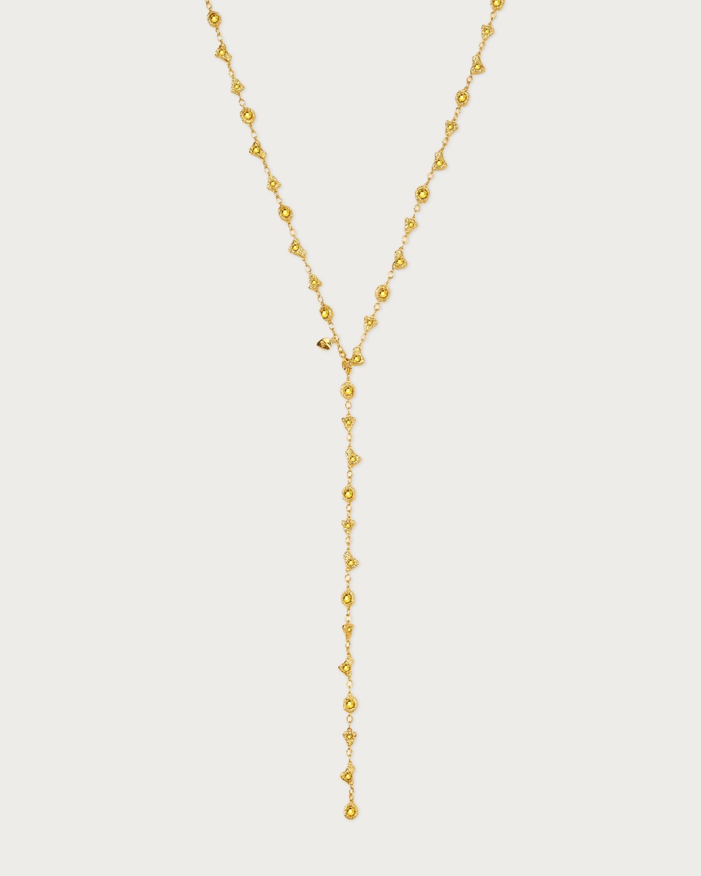 Lemon Crystal Long Chain in Silver