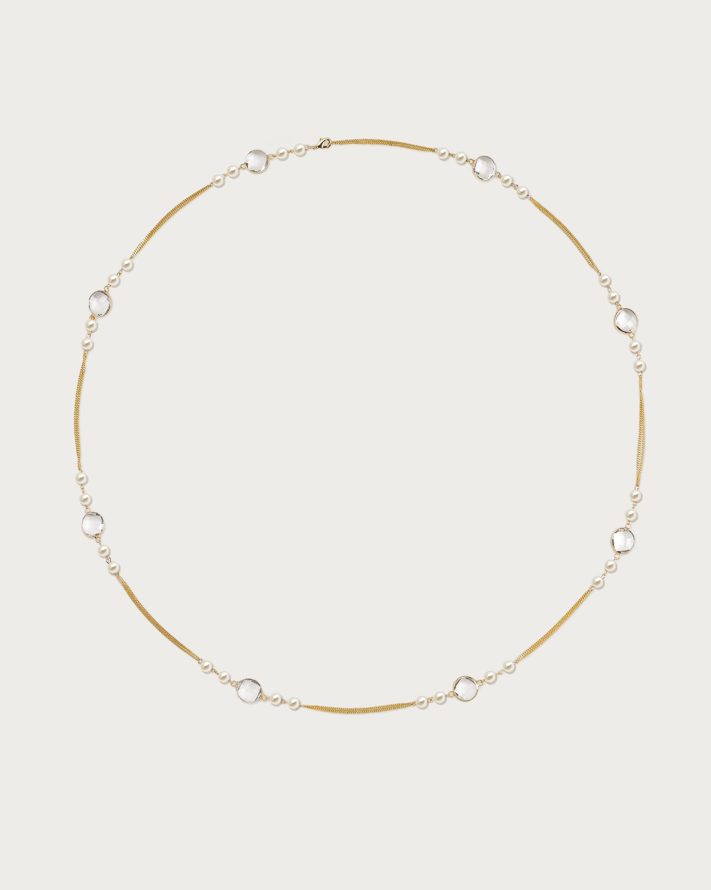 Pearl Cascade Long Station Necklace