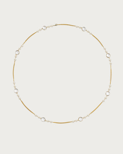 Pearl Cascade Long Station Necklace