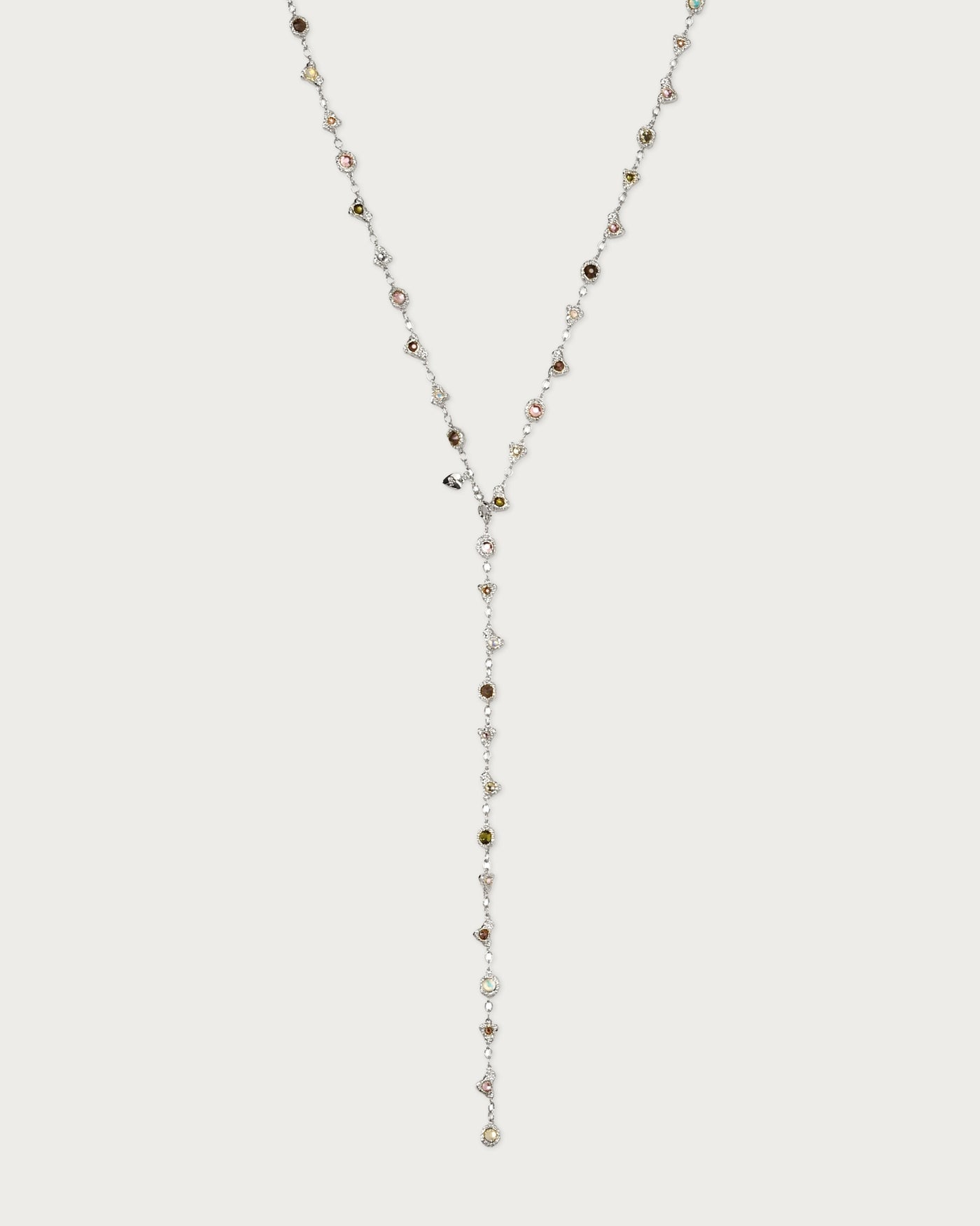 Prism Crystal Long Chain In Silver