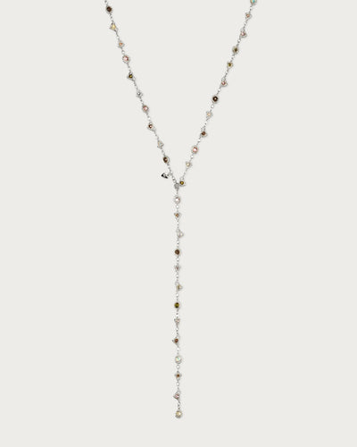 Prism Crystal Long Chain In Silver