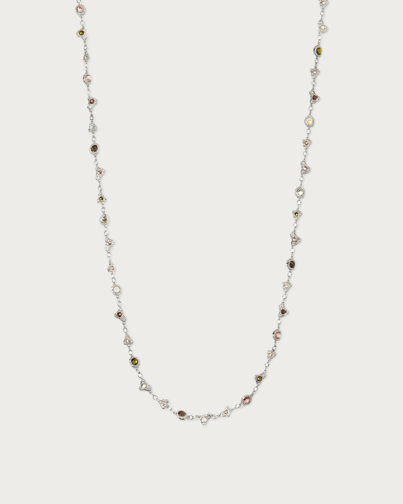 Prism Crystal Long Chain In Silver