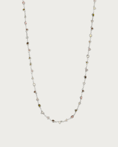 Prism Crystal Long Chain In Silver