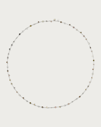 Prism Crystal Long Chain In Silver