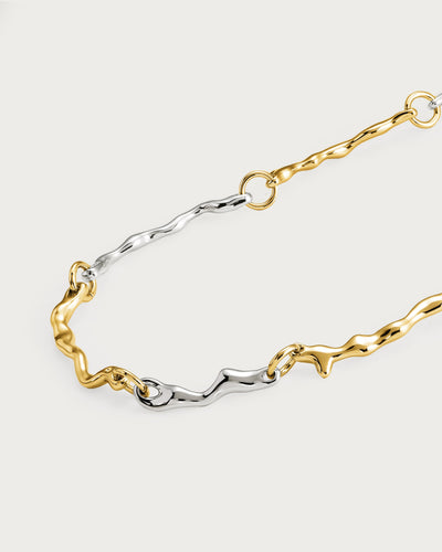 Mixed Metal Molten Necklace