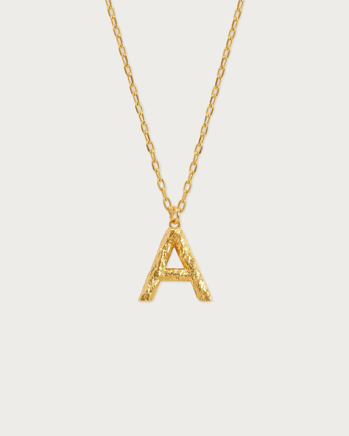 Textured Initial Letter Necklace
