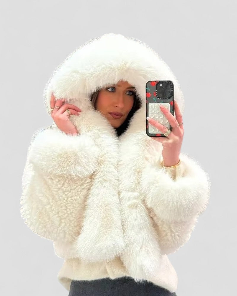 Women Faux Fur Hooded Jacket