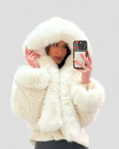 Women Faux Fur Hooded Jacket