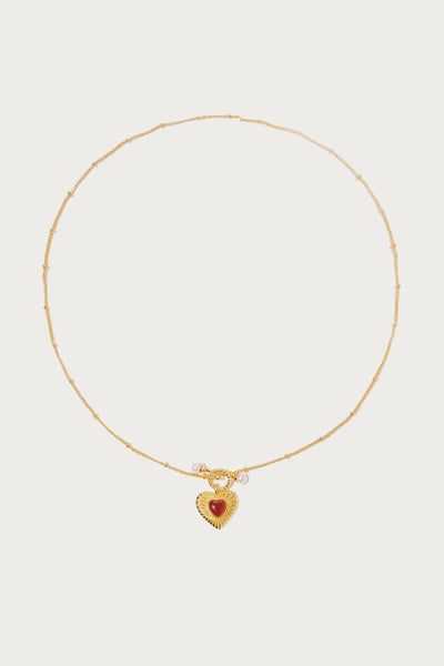 Helena Carnelian Heart Necklace