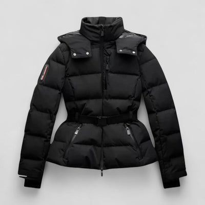 Women's Insulated Belted Ski Jacket with Hood