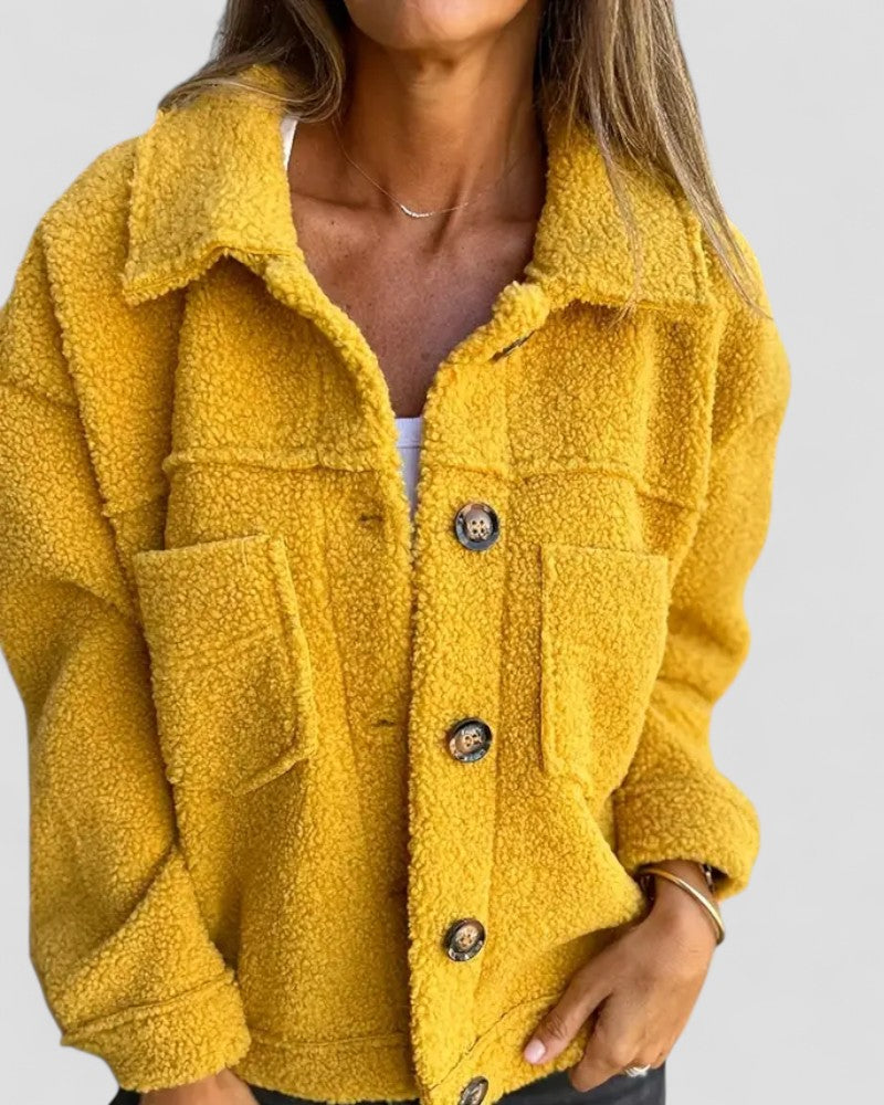 Women Long Sleeve Teddy Jacket Casual Style