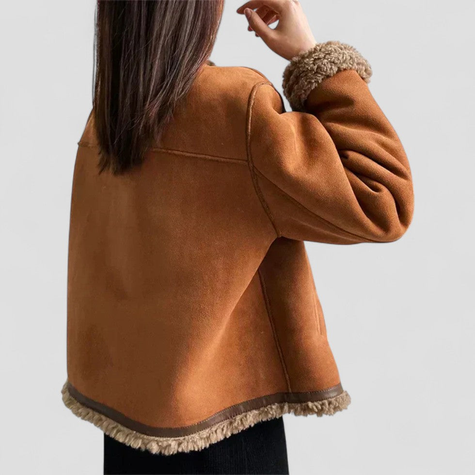 Faux Shearling Lined Winter Jacket for Women