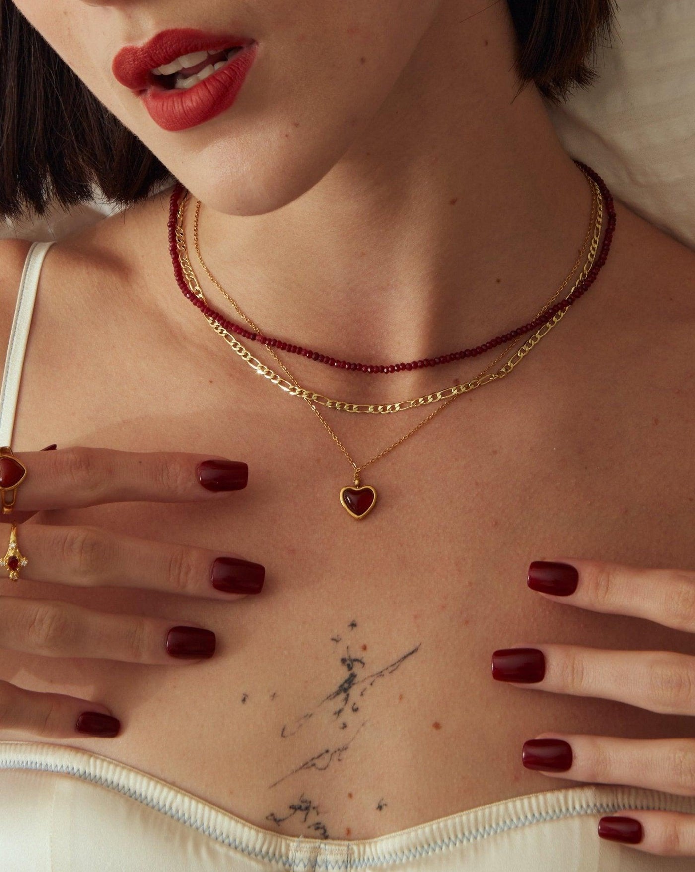 Mini Carnelian Beaded Necklace