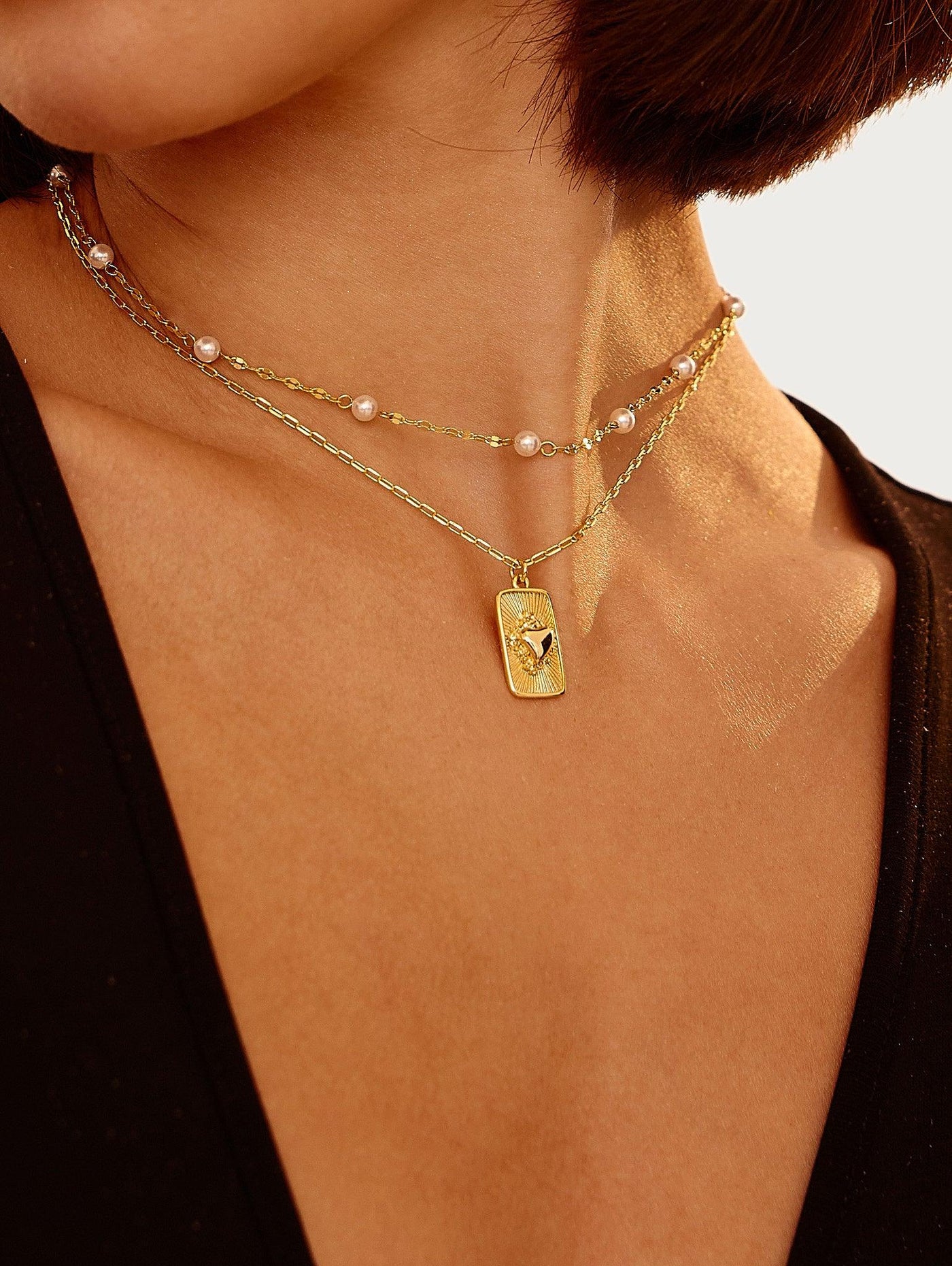 Sacred Heart Tag Necklace