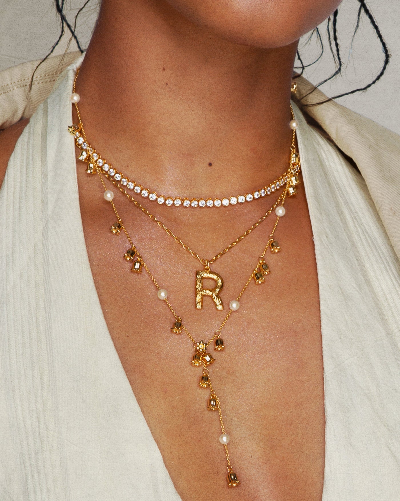 Tennis Necklace in Gold